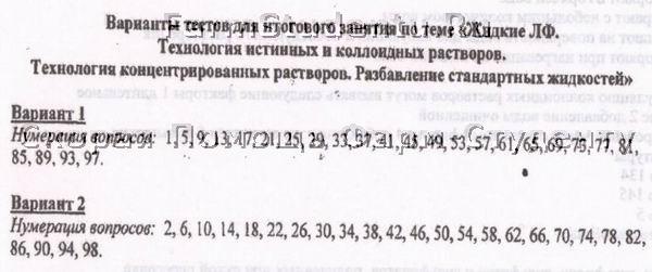 Контрольная работа по теме Основные понятия и термины фармацевтической технологии